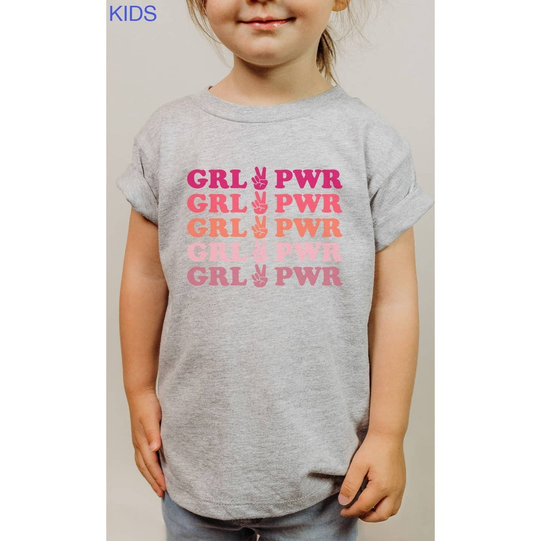 Vintage Peace Sign Girl Power Kids Graphic Tee