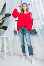 Load image into Gallery viewer, Plus COLDSHOULDER CASUAL BLOUSES TOP
