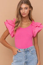 Load image into Gallery viewer, Pink Ruffle SLV Bodysuit
