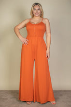 Load image into Gallery viewer, Plus Size Button Front Wide Leg Jumpsuit
