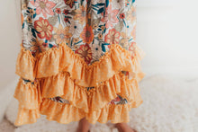 Load image into Gallery viewer, Kids Retro Butter Floral 3 Ruffle Summer Dress
