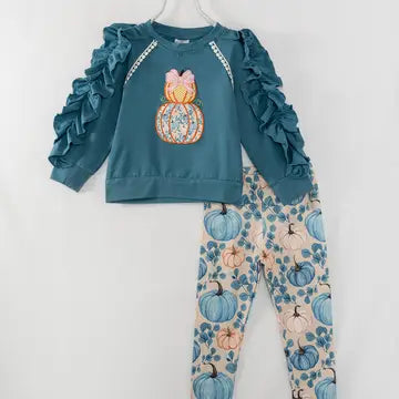 Blue Pumpkin Ruffle Pant Set