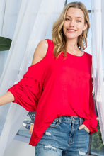 Load image into Gallery viewer, Plus COLDSHOULDER CASUAL BLOUSES TOP
