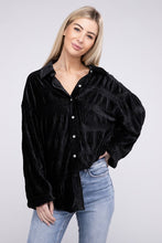 Load image into Gallery viewer, Tiered Shirring Velvet Shirt
