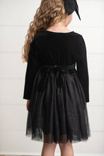 Load image into Gallery viewer, Kids Classic Black Velvet Tulle Fancy Party Holiday Dress
