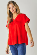 Load image into Gallery viewer, V-Neck Dolman Sleeve Solid Basic Top
