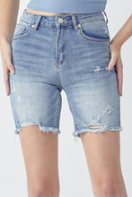 Load image into Gallery viewer, RISEN High Rise Distressed Denim Shorts
