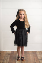 Load image into Gallery viewer, Kids Classic Black Velvet Tulle Fancy Party Holiday Dress
