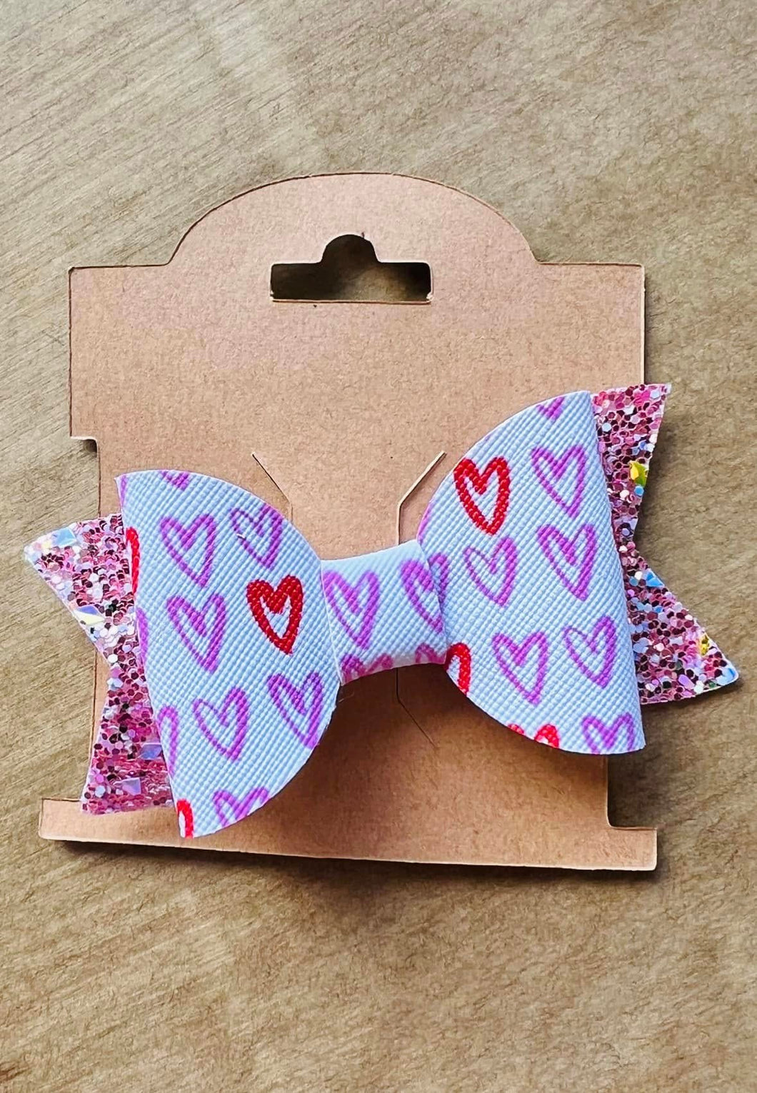 Heart Glitter Bow