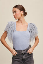 Load image into Gallery viewer, Tiered Ruffle Sleeve Smocked Bodysuit
