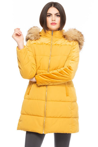 Chevon Mustard Hooded coat freeshipping - Believe Inspire Beauty