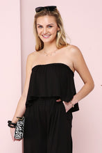 Load image into Gallery viewer, FLARE TUBE TOP WITH TWO FER LOOK JUMPSUIT
