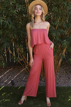 Load image into Gallery viewer, FLARE TUBE TOP WITH TWO FER LOOK JUMPSUIT
