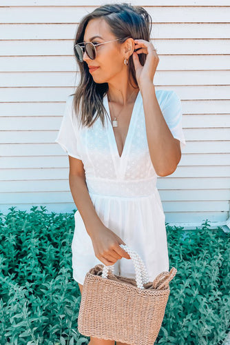 Eyelet Kimono Sleeve Romper - Believe Inspire Beauty 