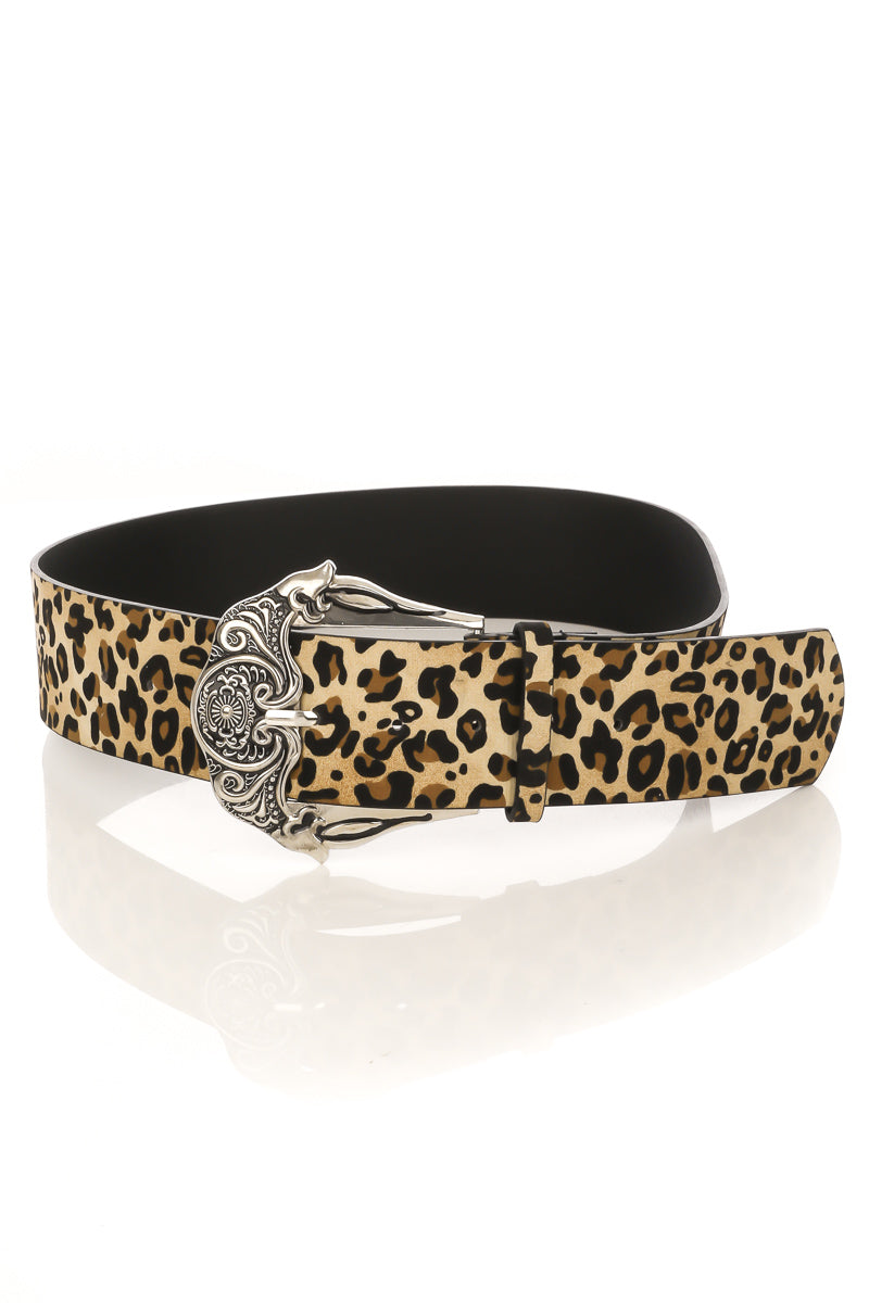 Wide leopard print outlet belt