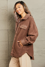 Load image into Gallery viewer, Cozy Girl Full Size Button Down Shacket
